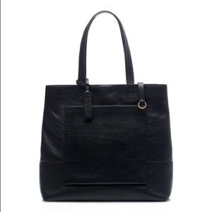 J. Crew Black Leather Tote Bag